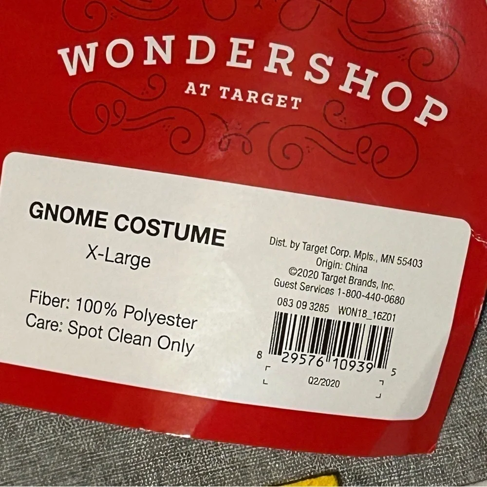 Wondershop Dog Pet Garden GNOME 3-Piece COSTUME SIze XL NEW